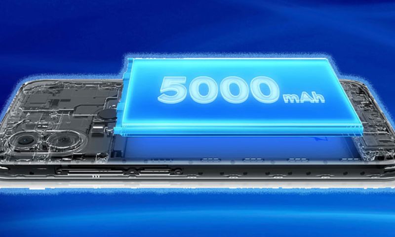 Viên pin 5000 mAh mang đến dung lượng đủ để người dùng có thể sử dụng trong một ngày
