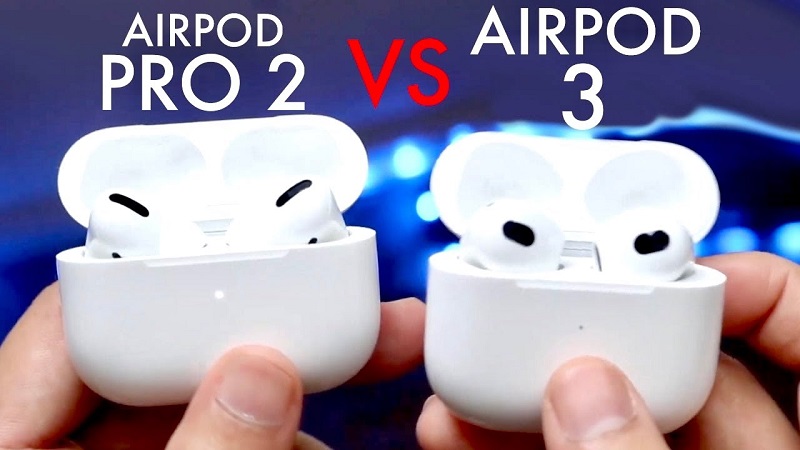 So sánh thiết kế AirPod Pro 2 và AirPod 3