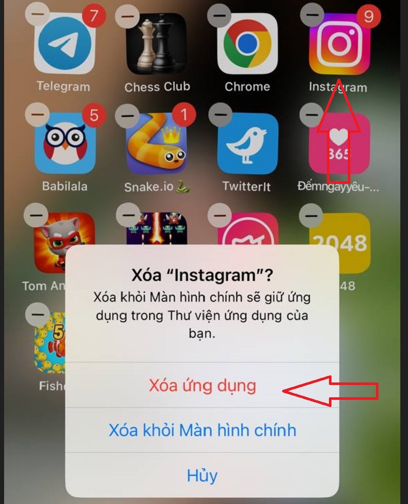 Xóa và cài đặt lại Instagram