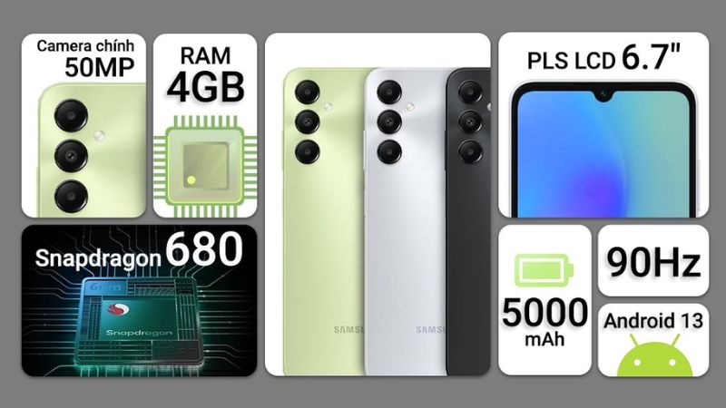hiệu năng mạnh mẽ samsung a05s