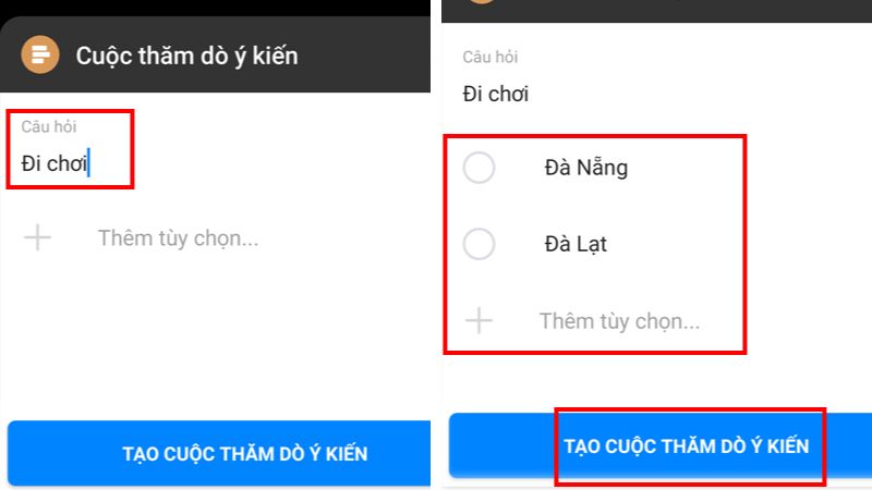 Cách tạo bình chọn trên Messenger