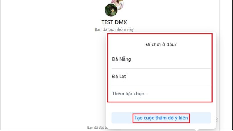 Cách tạo bình chọn trên Messenger