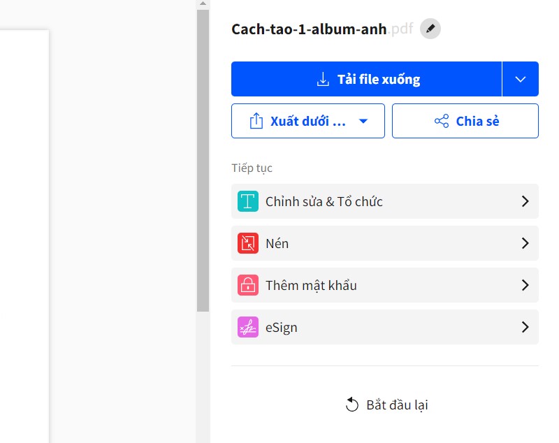 Chuyển ảnh thành 1 file trên điện thoại 