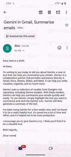  Gemini có thể tóm tắt Gmail 