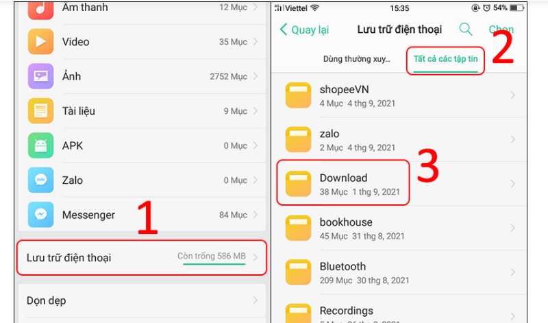 Xóa ảnh video trên điện thoại Oppo