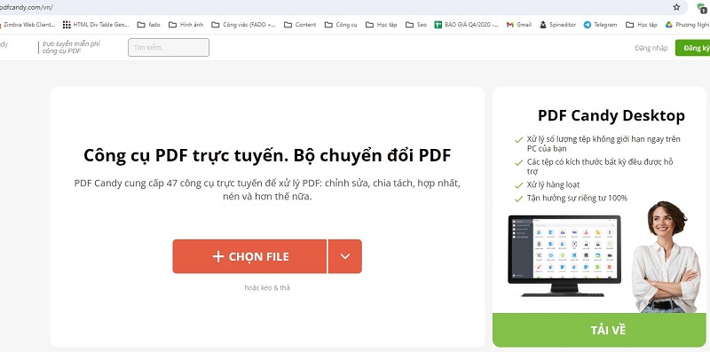 Tìm và truy cập vào PDF Candy