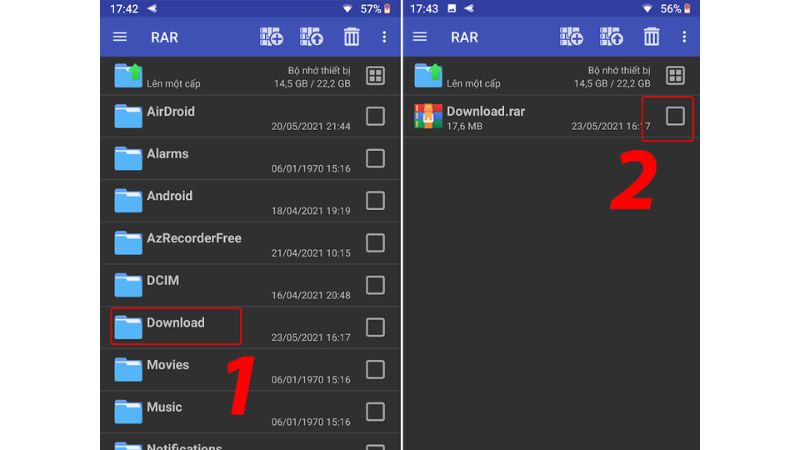 giải nén trên android