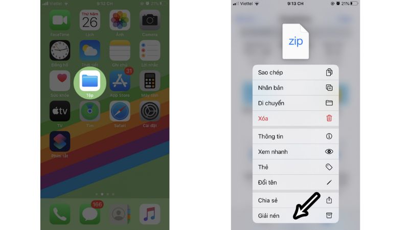 cách giải nén video trên điện thoại iphone