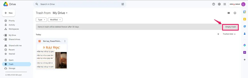 cách giải phóng dung lượng Google Drive