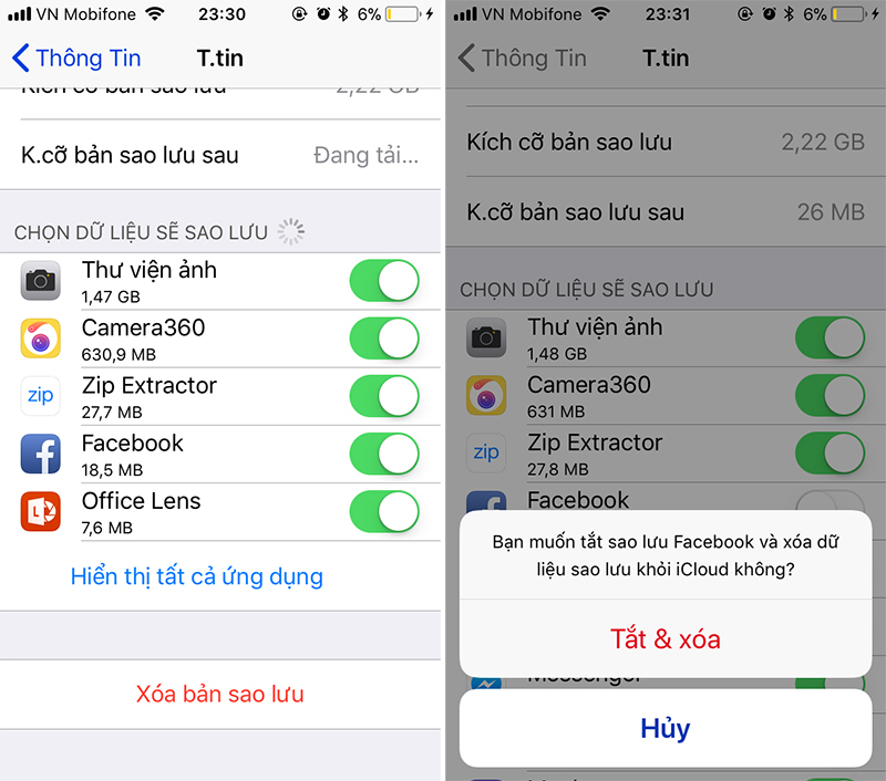 cách giải phóng dung lượng iCloud