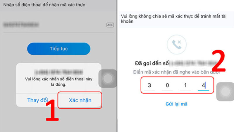 Các bước lấy lại mật khẩu Zalo