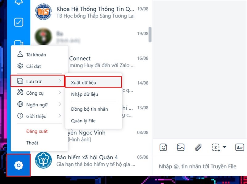 Khôi phục tin nhắn Zalo từ các phiên bản cũ hơn