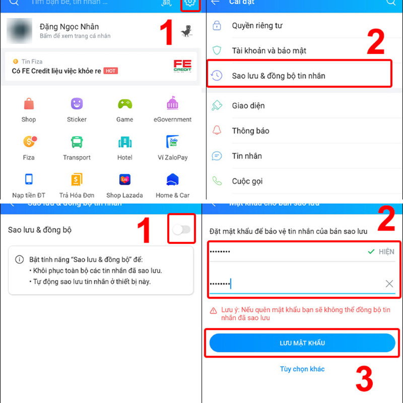 Khôi phục tin nhắn Zalo phiên bản mới
