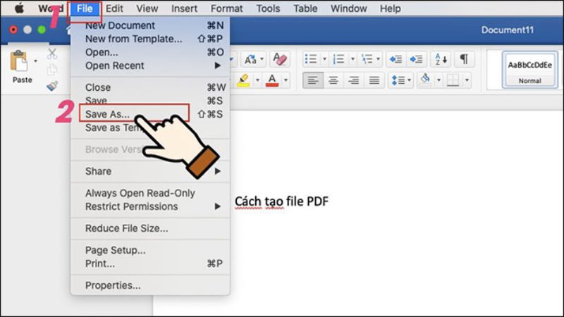 cách lưu file word trên macbook