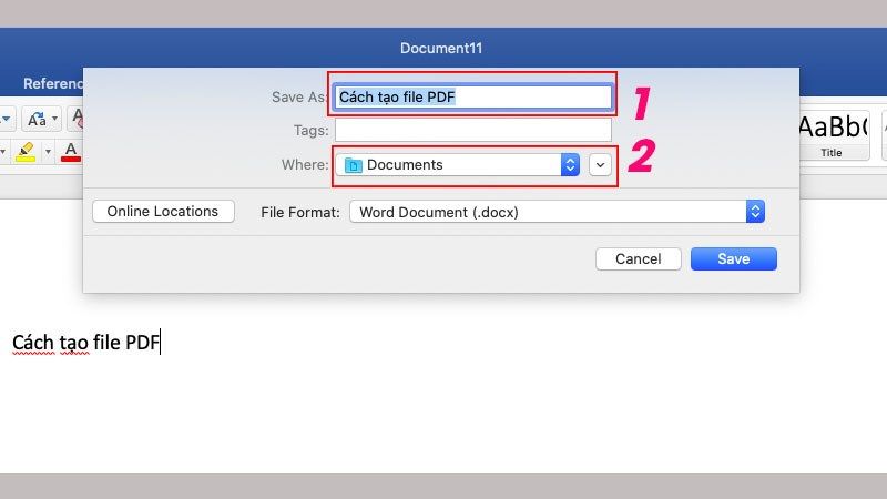 cách lưu file word trên macbook
