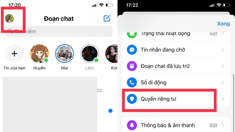 Cách mở chặn messenger khi đã xóa tin nhắn trên điện thoại iPhone 1