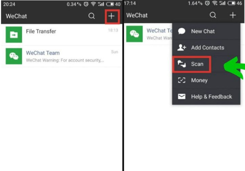 cách quét mã QR WeChat