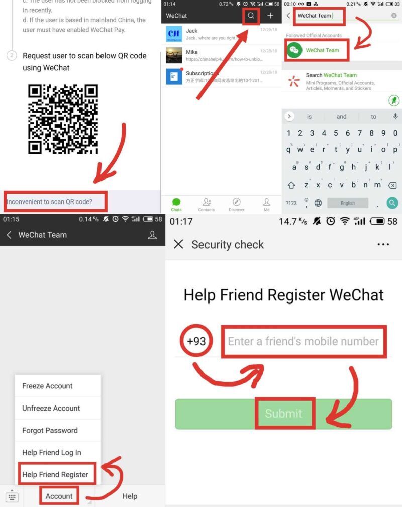 cách quét mã QR WeChat