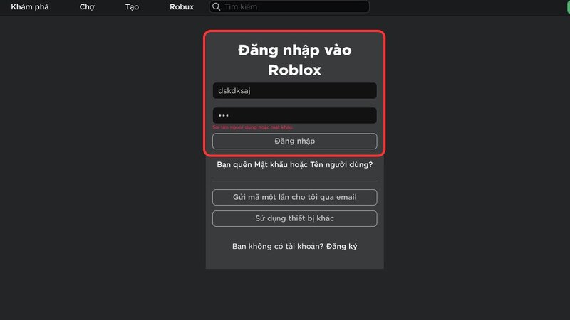 Một số biểu hiện khi Roblox gặp sự cố