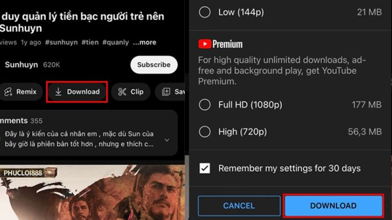 cách tải video trên youtube về điện thoại samsung