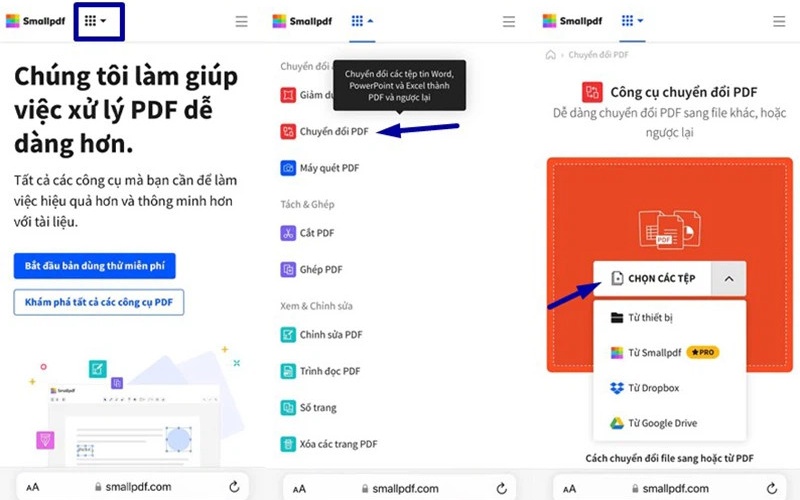 Cách tạo file PDF trên điện thoại bằng Smallpdf.com 1