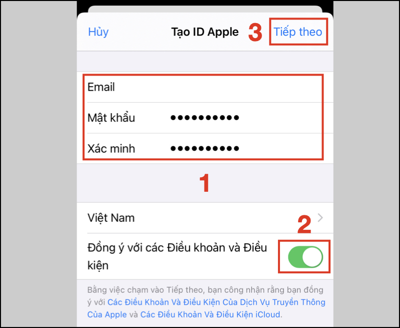 cách tạo ID Apple bằng Gmail