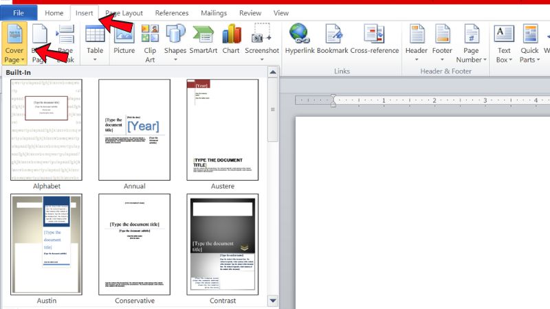 cách tạo khung bìa trong word chỉ 1 trang