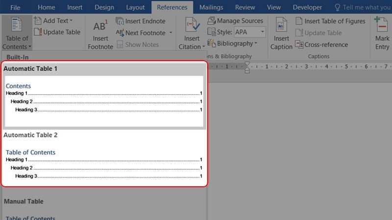 Mục lục tự động trong Word là gì?