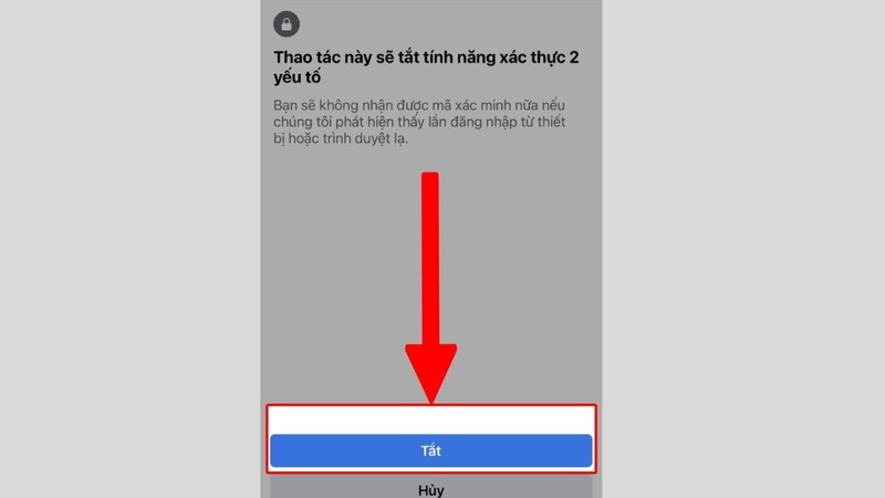 cách tắt xác thực 2 yếu tố 