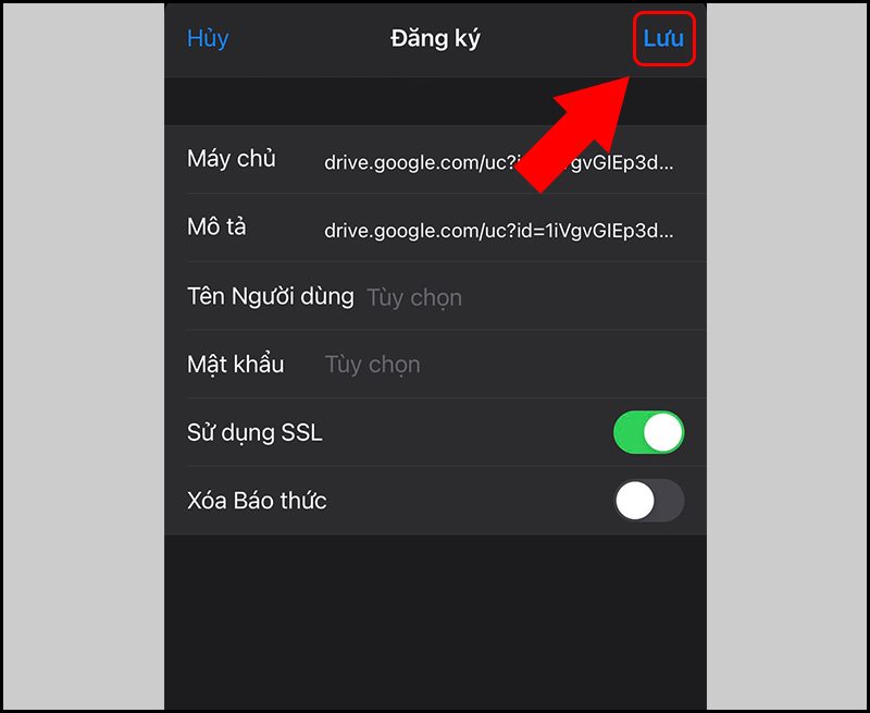 Lưu lại để sang bước tiếp theo