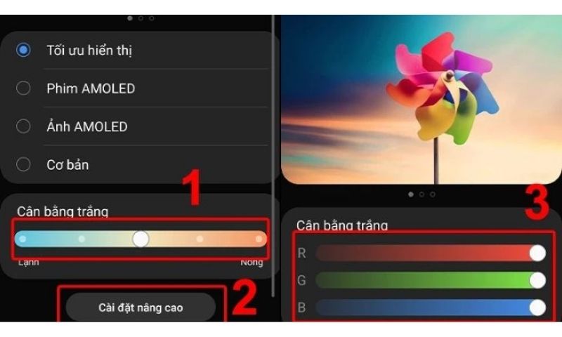 Điều chỉnh độ tương phản màu sắc của màn hình phù hợp với trải nghiệm của bạn