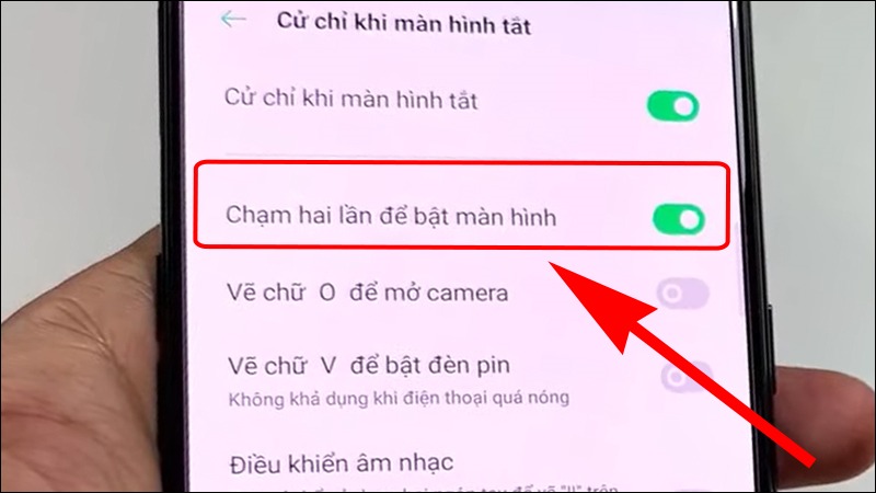 cách chạm 2 lần mở màn hình oppo