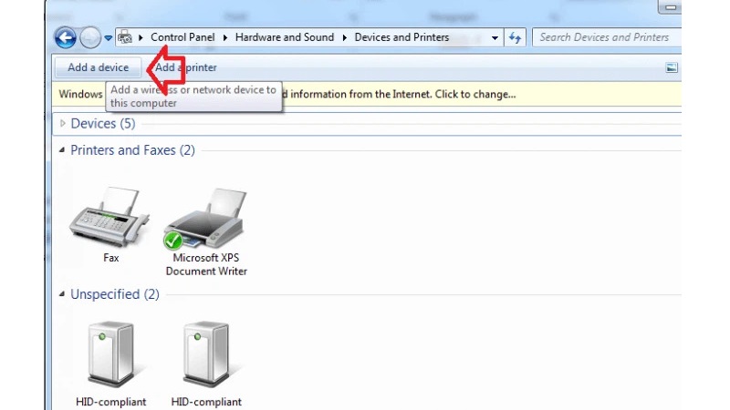 Thêm thiết bị vào để kết nối