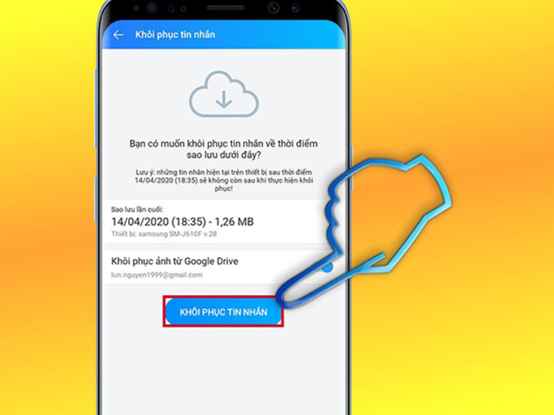 khôi phục Cloud của tôi trên Zalo