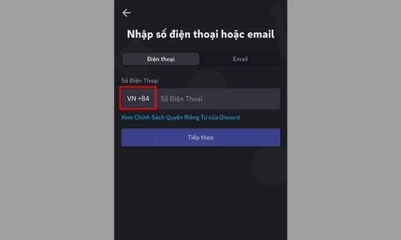 Discord không gửi mã xác nhận số điện thoại
