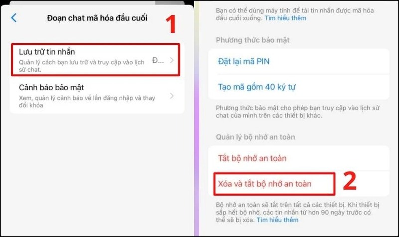 cách tắt mã hóa đầu cuối trên messenger trên iphone