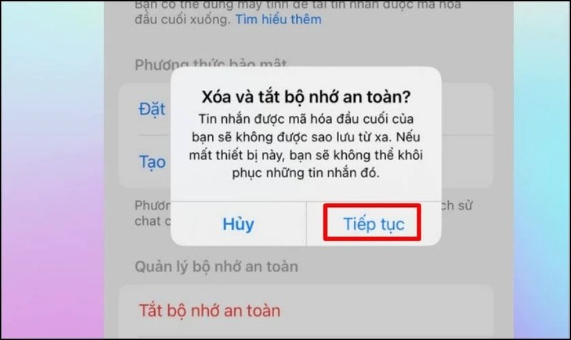 cách tắt mã hóa đầu cuối trên messenger trên iphone