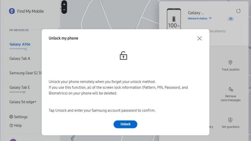 quên mã pin điện thoại android