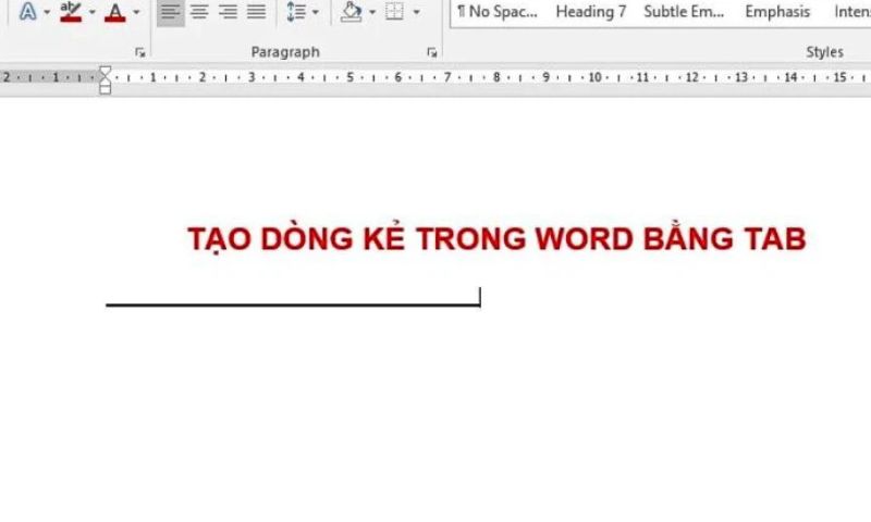 tạo đường kẻ ngang trong word