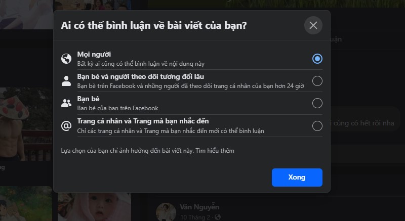 Giới hạn bình luận trên bài viết Facebook