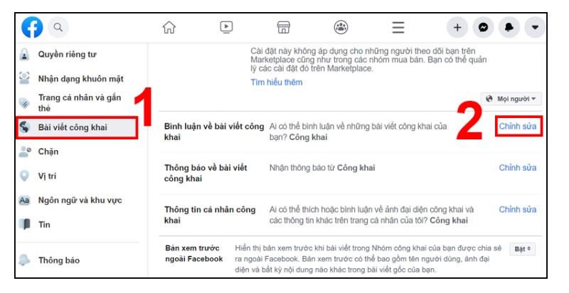 Cách giới hạn bình luận Facebook trên điện thoại