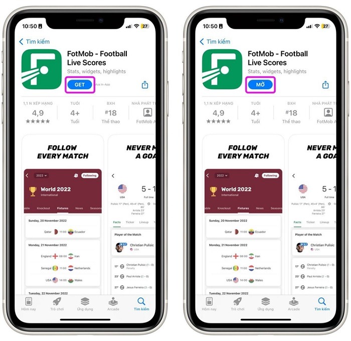 Cập nhật tỷ số Euro trên iPhone