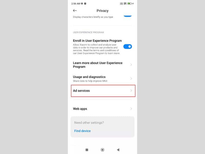 Chặn quảng cáo cá nhân trên điện thoại Redmi