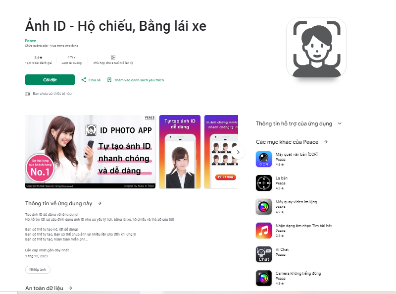 Chụp ảnh 4x6 bằng ID Photo application