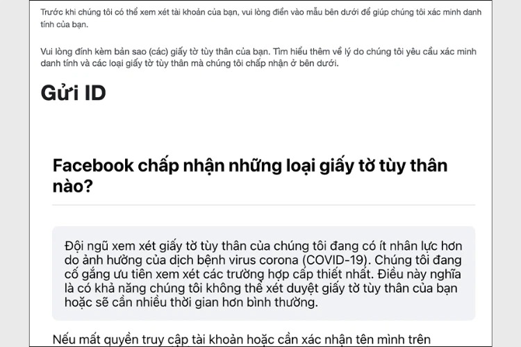 Xác minh danh tính trên máy tính