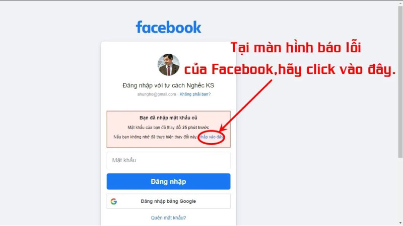 Cách lấy lại mật khẩu Facebook bằng mật khẩu cũ