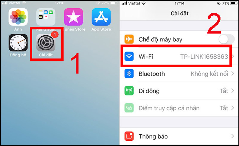 Reset cấu hình WiFi trên iPhone