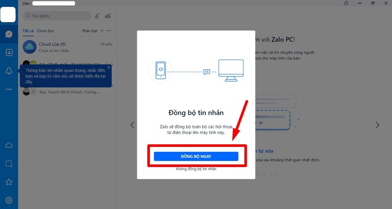 Chuyển tin nhắn Zalo điện thoại sang máy tính