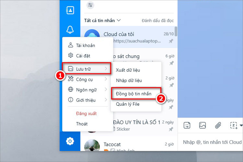 Chuyển tin nhắn Zalo từ máy tính sang điện thoại