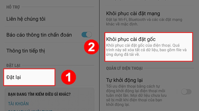 Khôi phục cài đặt gốc trên điện thoại - Cách khắc phục tình trạng điện thoại tự khôi phục cài đặt gốc hiệu quả